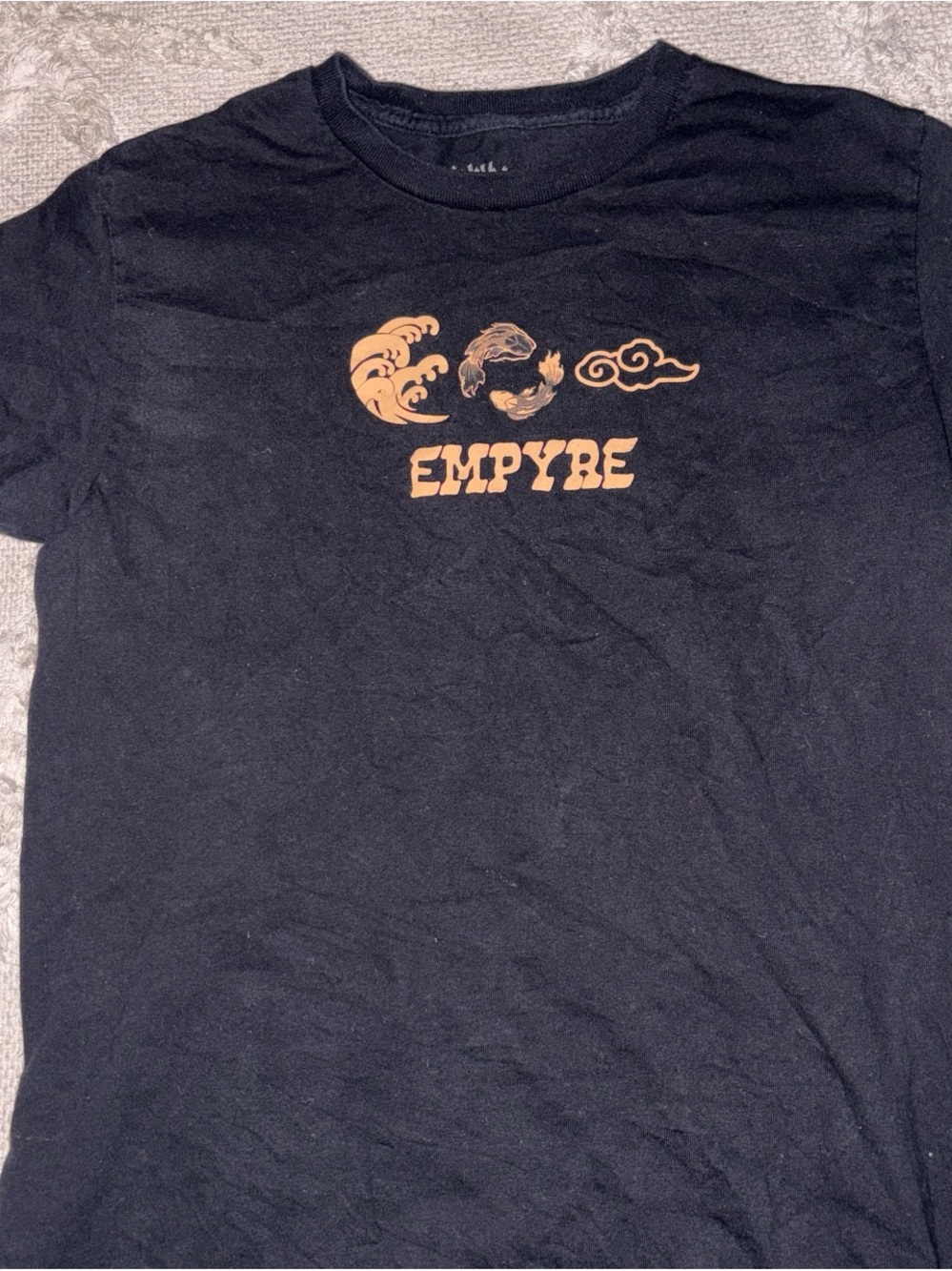 Empyre Black Tee with Orange Graphic Logo